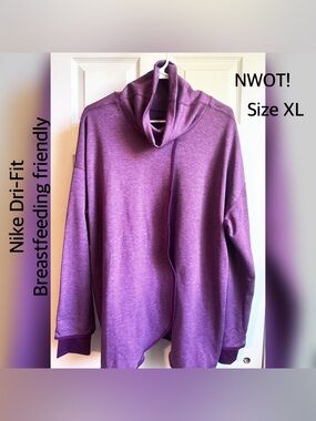 Nike Dri-Fit Purple XL Maternity & Breastfeeding Friendly Sweatshirt